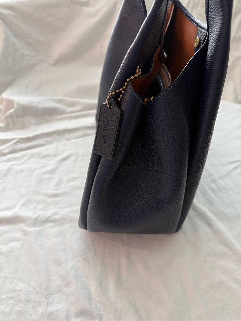 Coach Navy Blue Brooklyn Shoulder Bag 39 - Picture 2 of 10